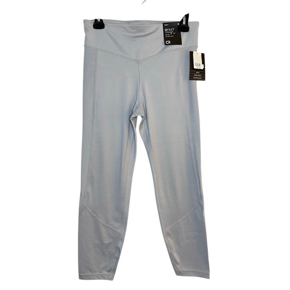 NWT Gap Fit Eclipse High Rise A-Dry GFast 7/8 Length Active Leggings Gray Medium